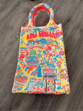 monaco Bright Multicolor Beach Scene Mini Tote